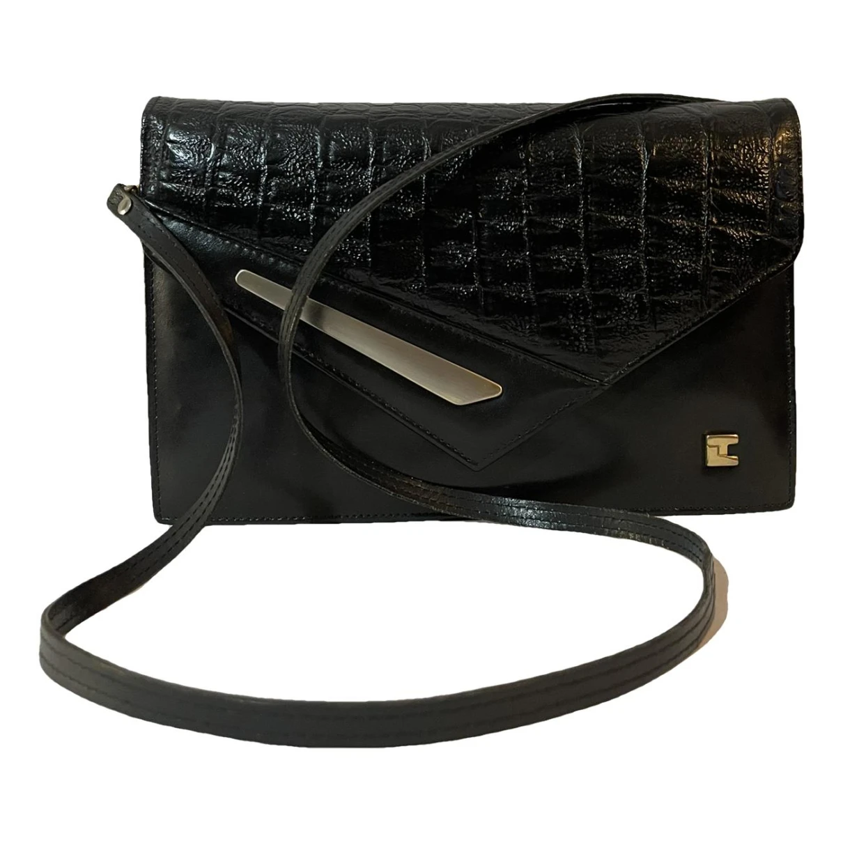 Pre-owned Ted Lapidus Leather Crossbody Bag In Black