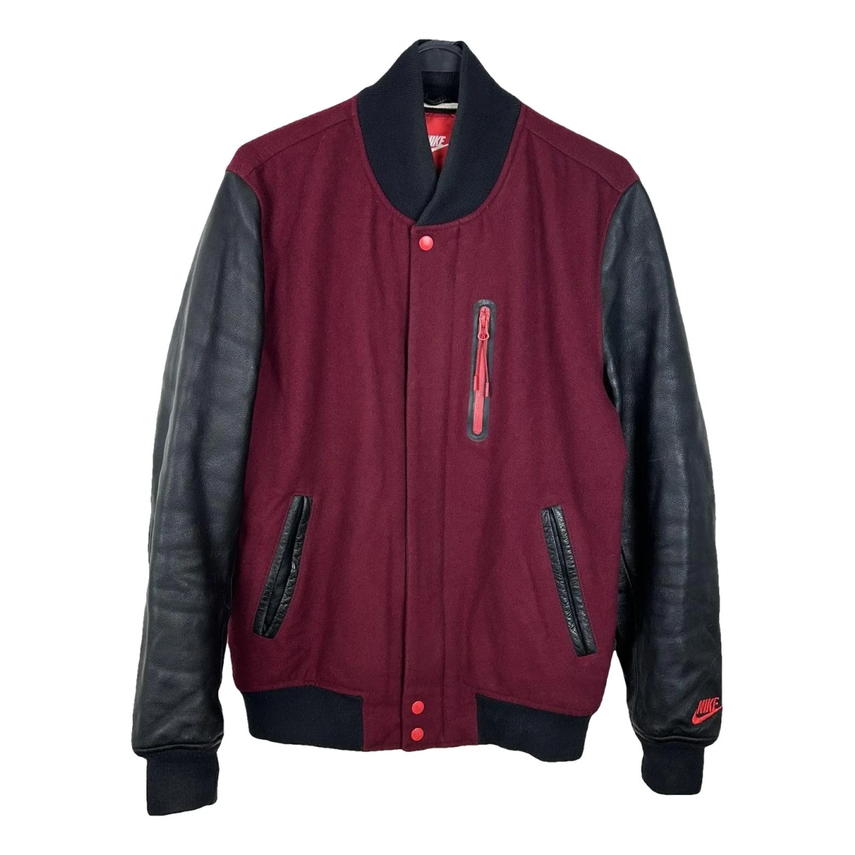 Pre-owned Nike Leather Jacket In Red