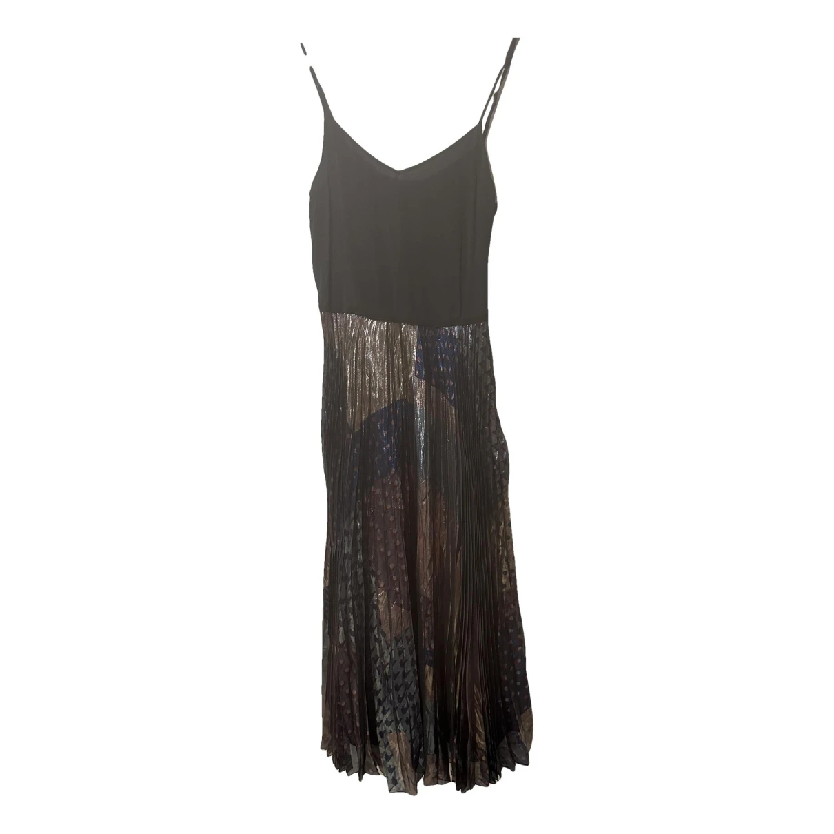 Pre-owned Victoria Victoria Beckham Silk Mid-length Dress In Metallic
