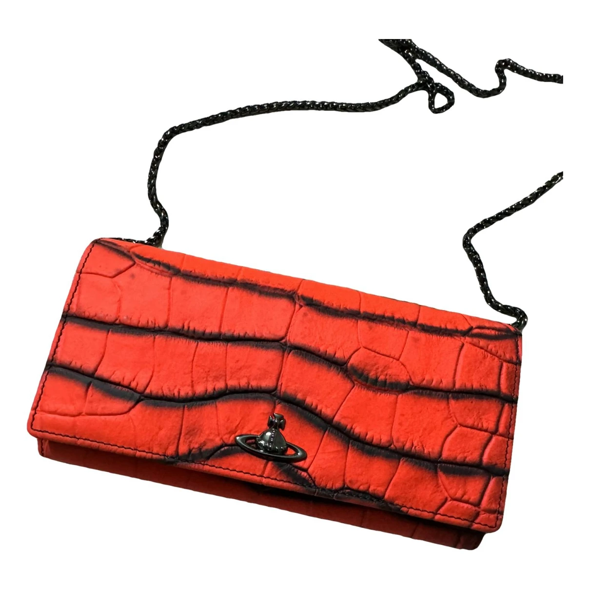 Pre-owned Vivienne Westwood Leather Clutch Bag In Red