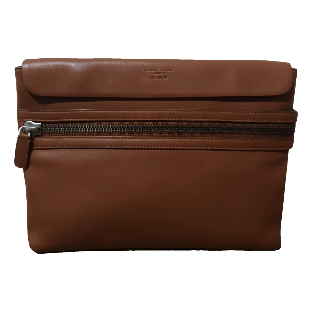 Pre-owned Giorgio Armani Leather Small Bag In Camel