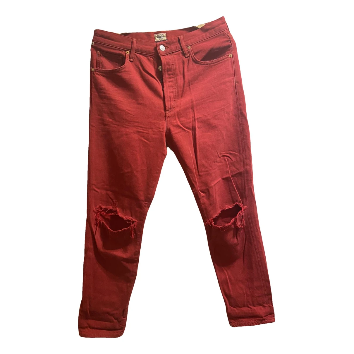 Pre-owned Citizens Of Humanity Straight Jeans In Red