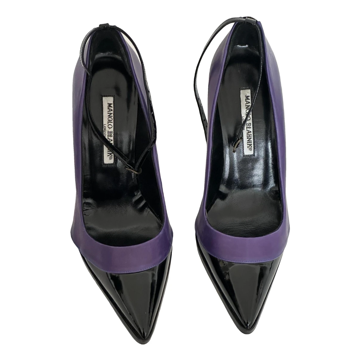 Pre-owned Manolo Blahnik Leather Heels In Purple