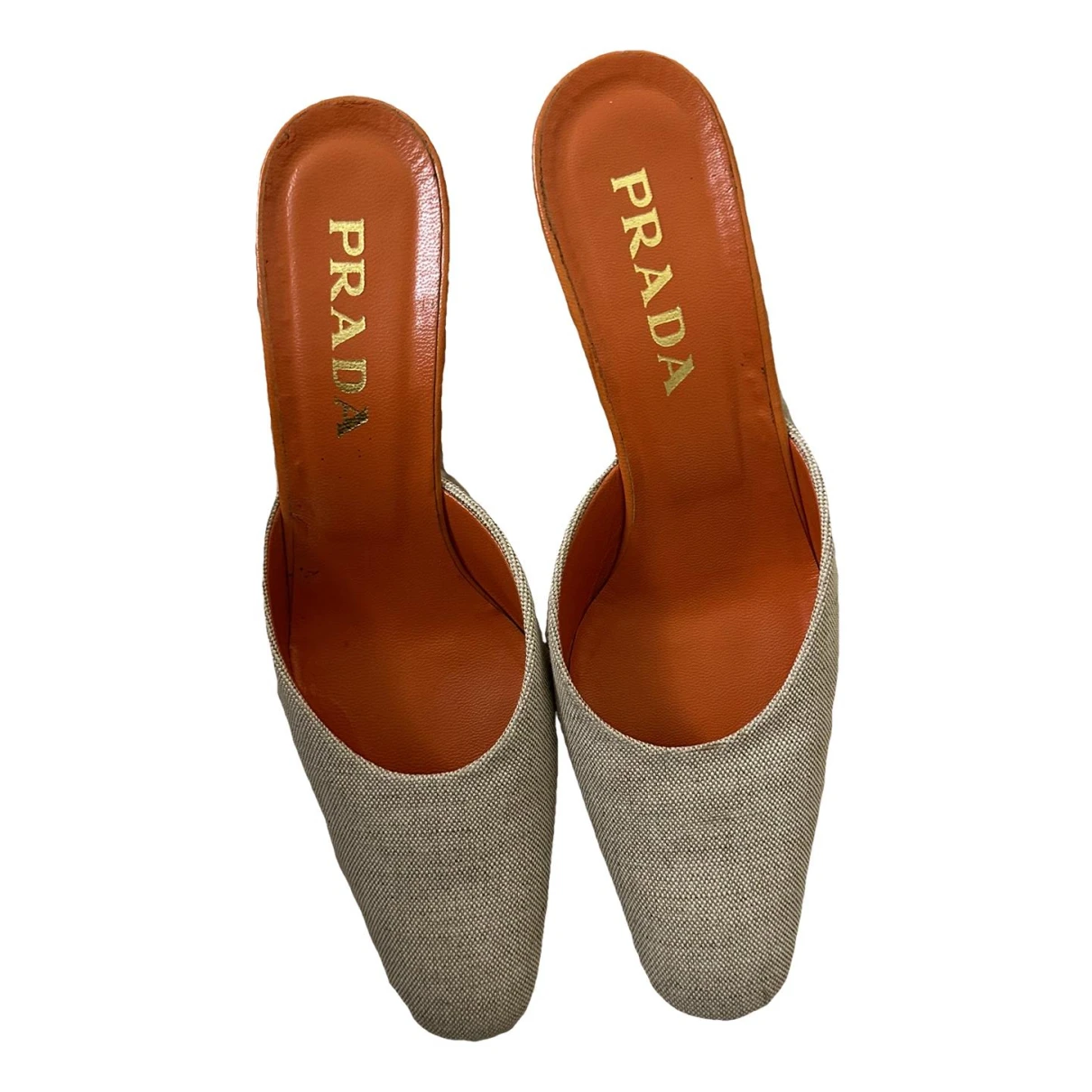 Pre-owned Prada Leather Heels In Orange