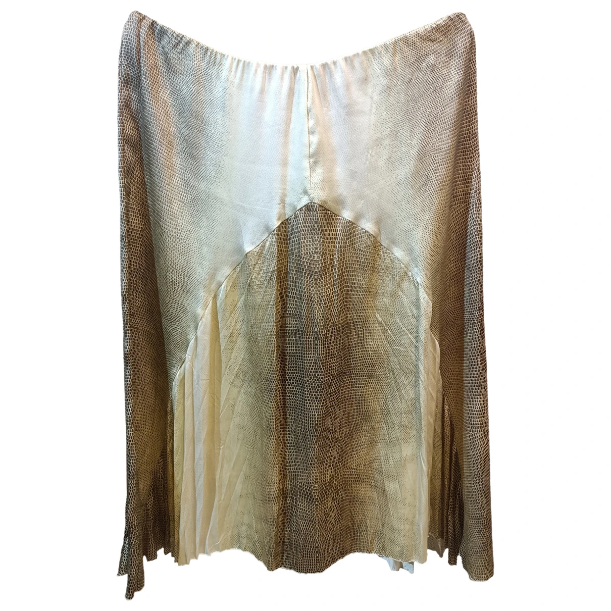 Pre-owned Roberto Cavalli Silk Mid-length Skirt In Beige