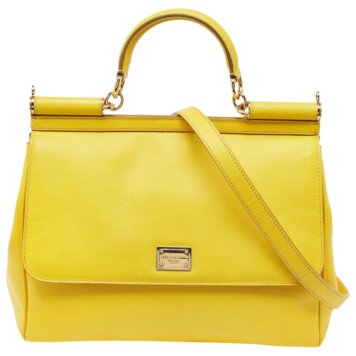 Pre-owned Dolce & Gabbana Leather Bag In Yellow