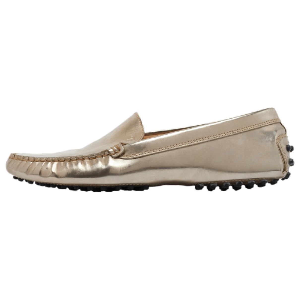 Pre-owned Tod's Leather Flats In Metallic