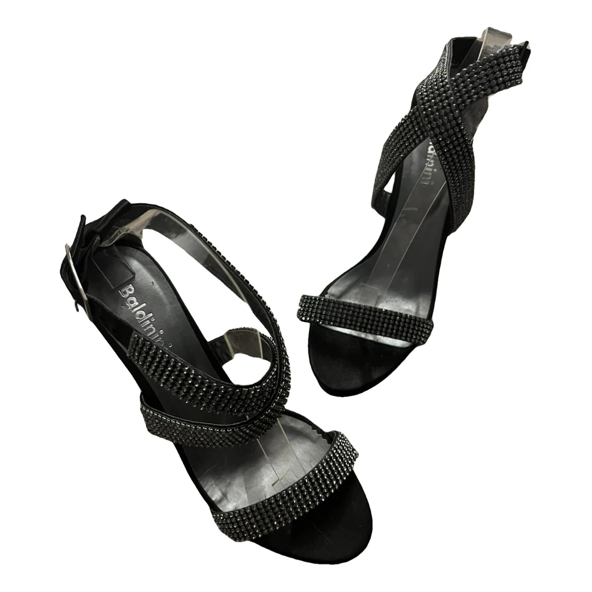 Pre-owned Baldinini Glitter Heels In Black