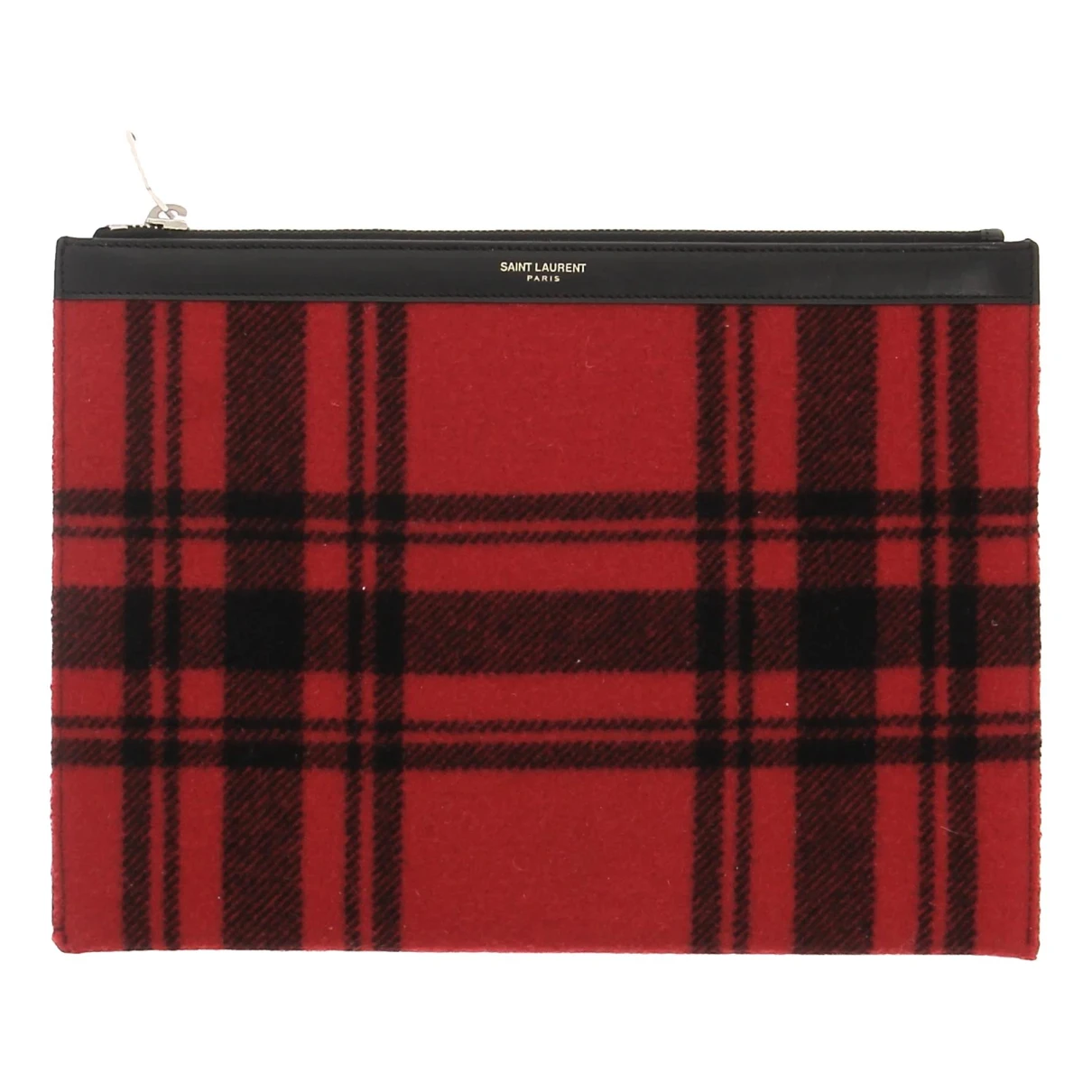 Pre-owned Saint Laurent Wool Clutch In Red