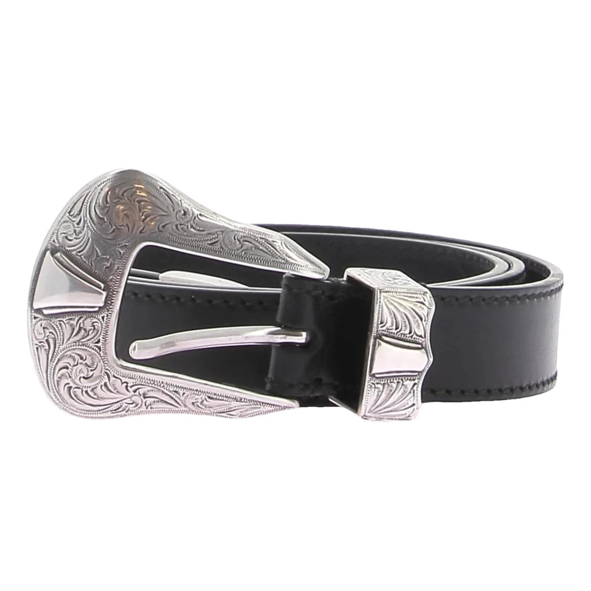 Pre-owned Kate Cate Leather Belt In Black