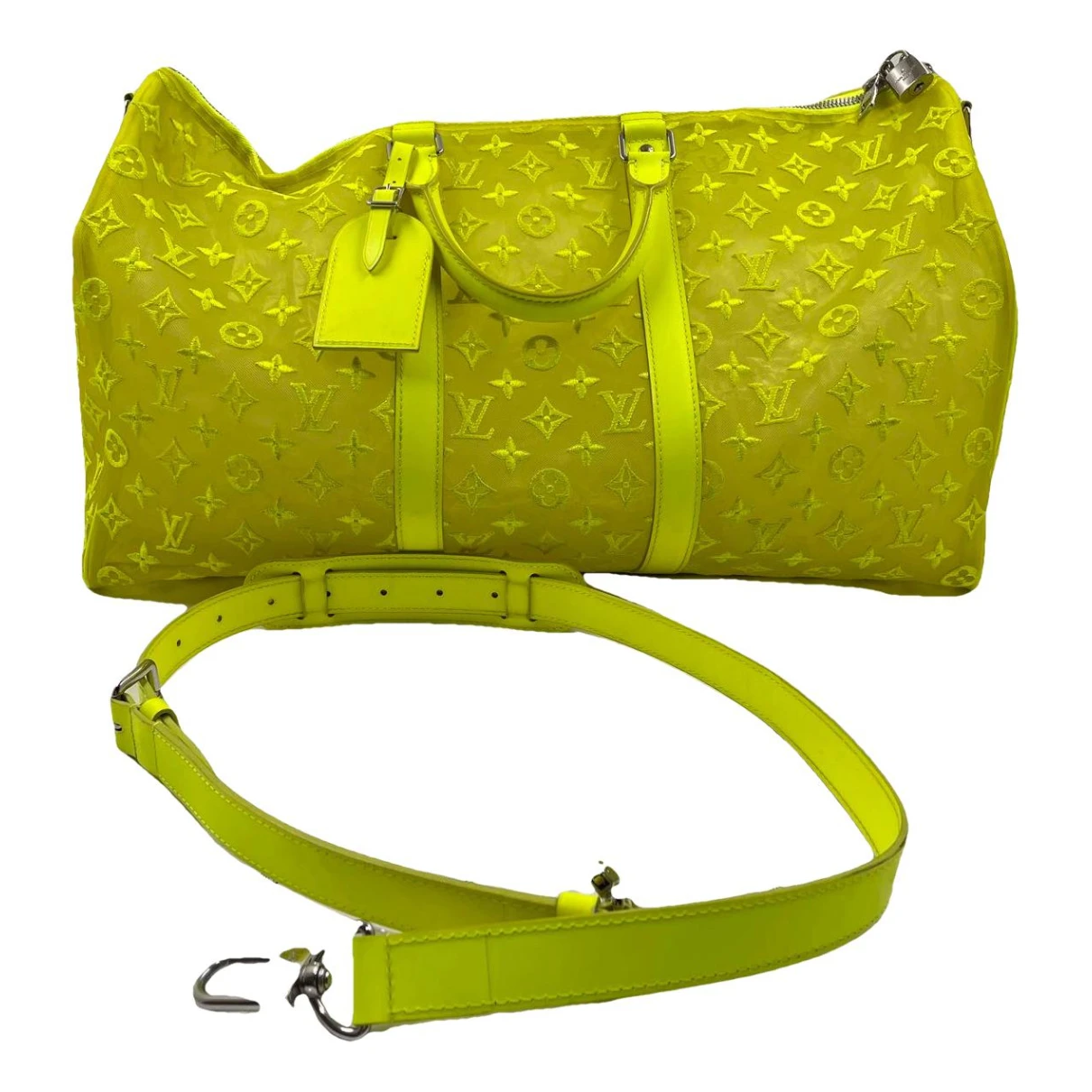 Pre-owned Louis Vuitton Keepall Travel Bag In Yellow