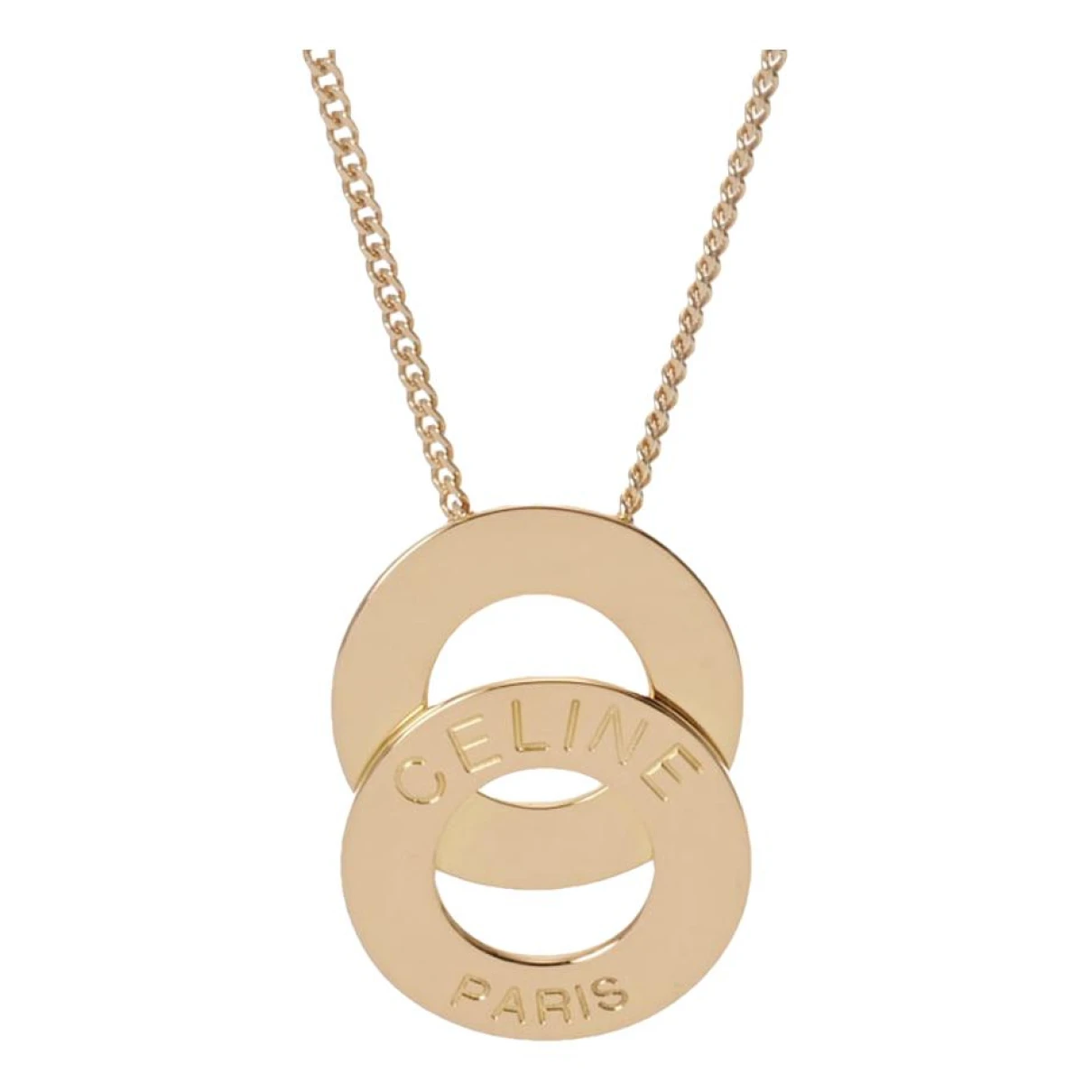 Pre-owned Celine Leather Necklace In Gold
