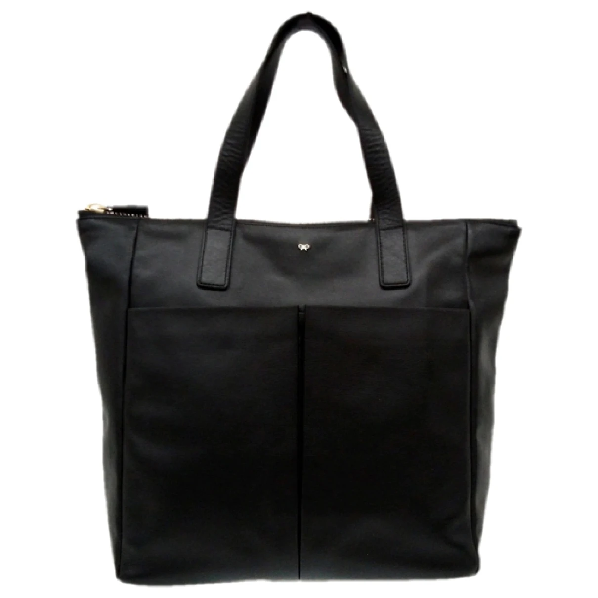 Pre-owned Anya Hindmarch Leather Handbag In Black