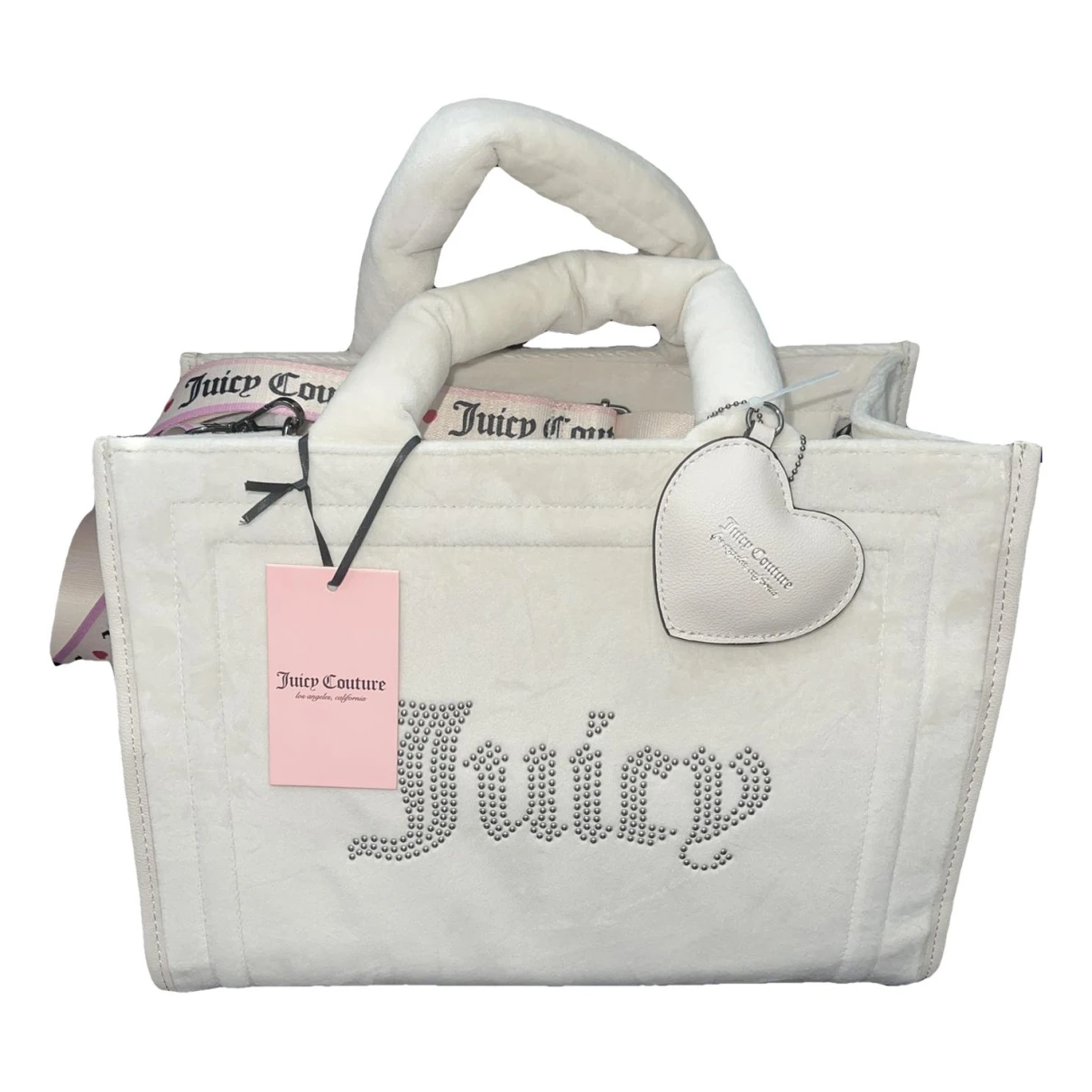 Pre-owned Juicy Couture Velvet Tote In White