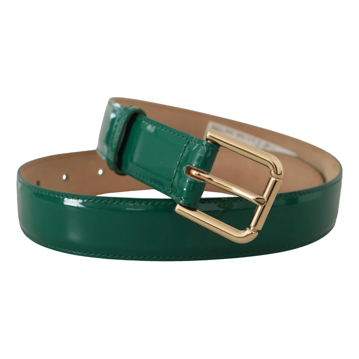 Pre-owned Dolce & Gabbana Patent Leather Belt In Green