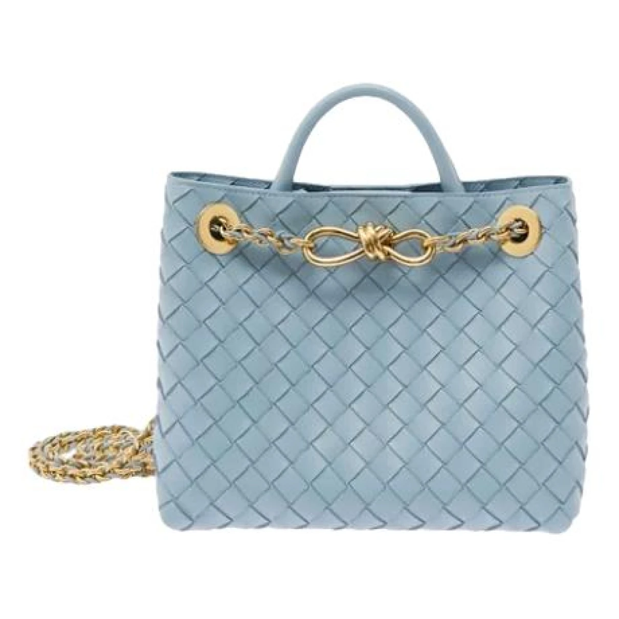 Pre-owned Bottega Veneta Andiamo Leather Handbag In Blue