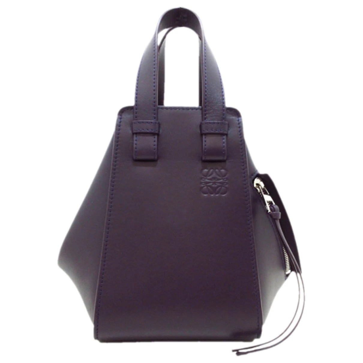 Pre-owned Loewe Hammock Leather Handbag In Purple