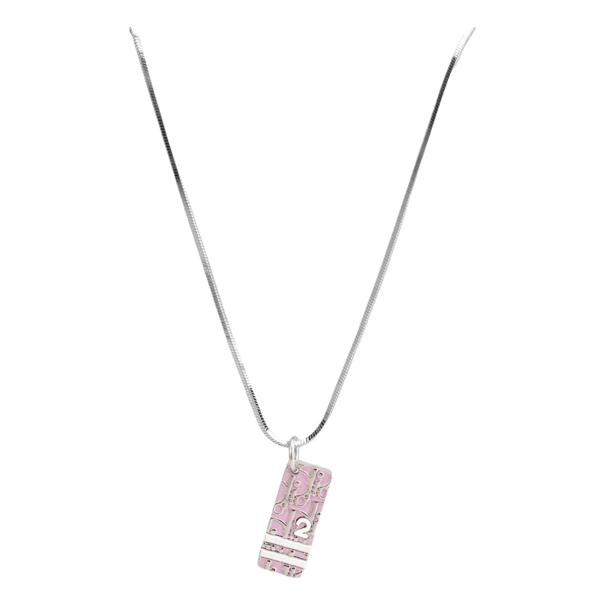 Pre-owned Dior Silver Necklace In Pink