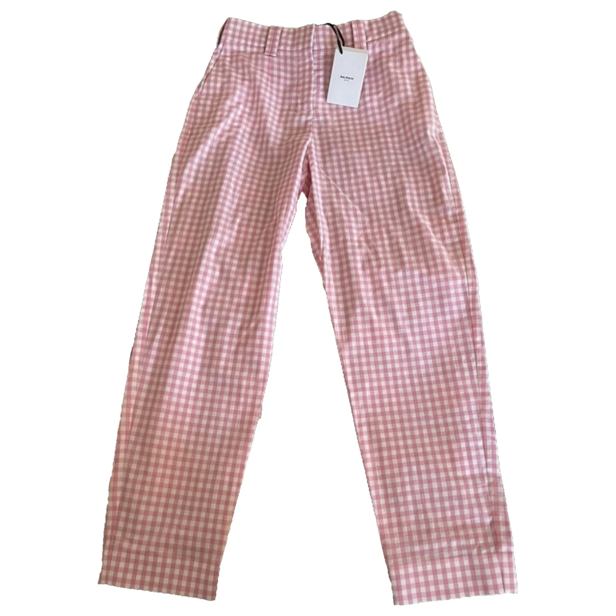 Pre-owned Balmain Straight Pants In Pink