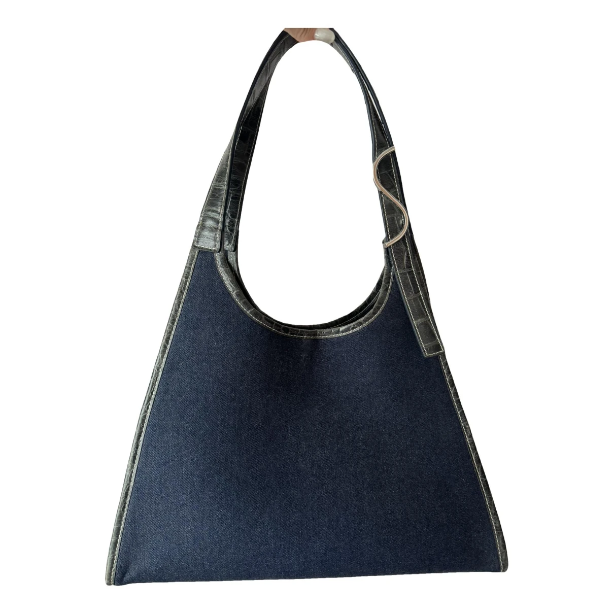 Pre-owned Staud Large Rey Tote In Blue