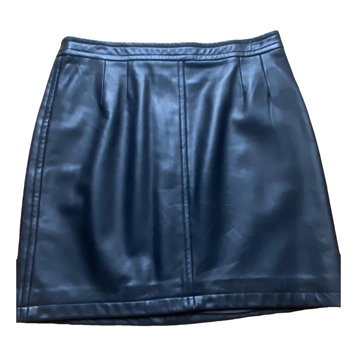 Pre-owned Des Petits Hauts Leather Mini Skirt In Black