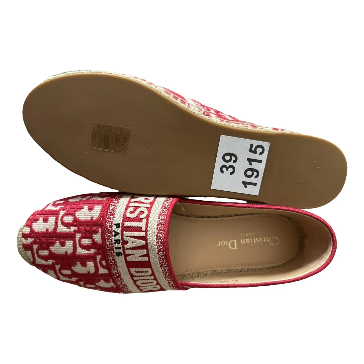 Pre-owned Dior Granville Cloth Espadrilles In Red