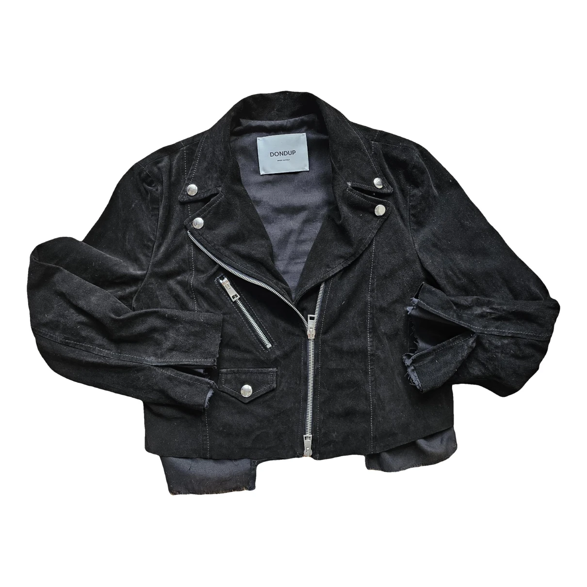 Pre-owned Dondup Leather Jacket In Black