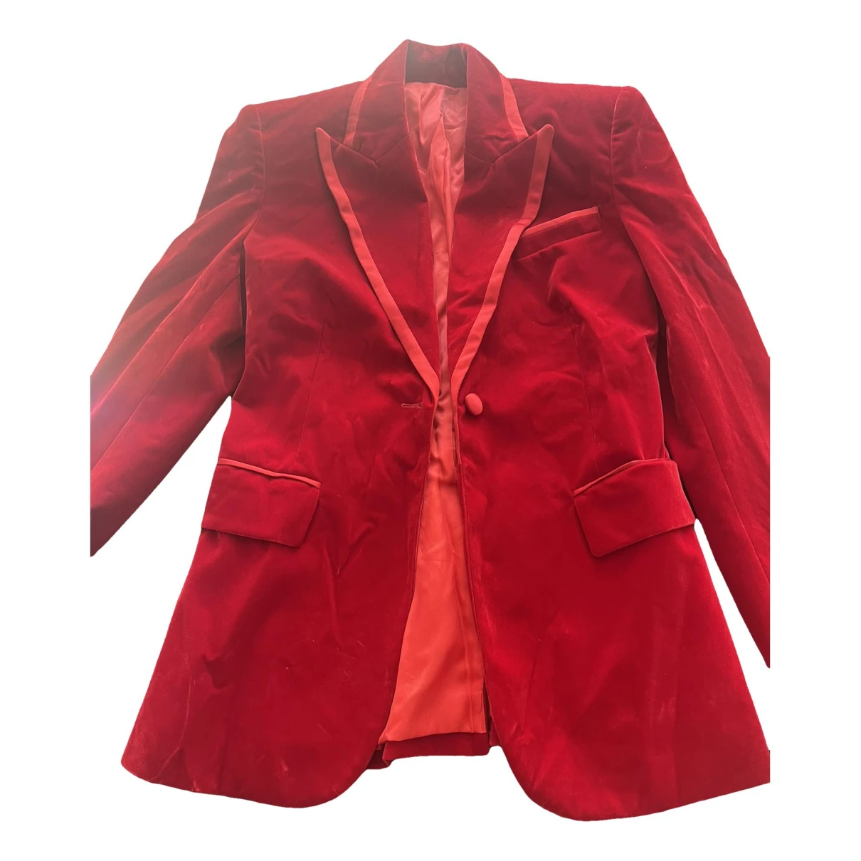 Pre-owned Gucci Velvet Blazer In Red