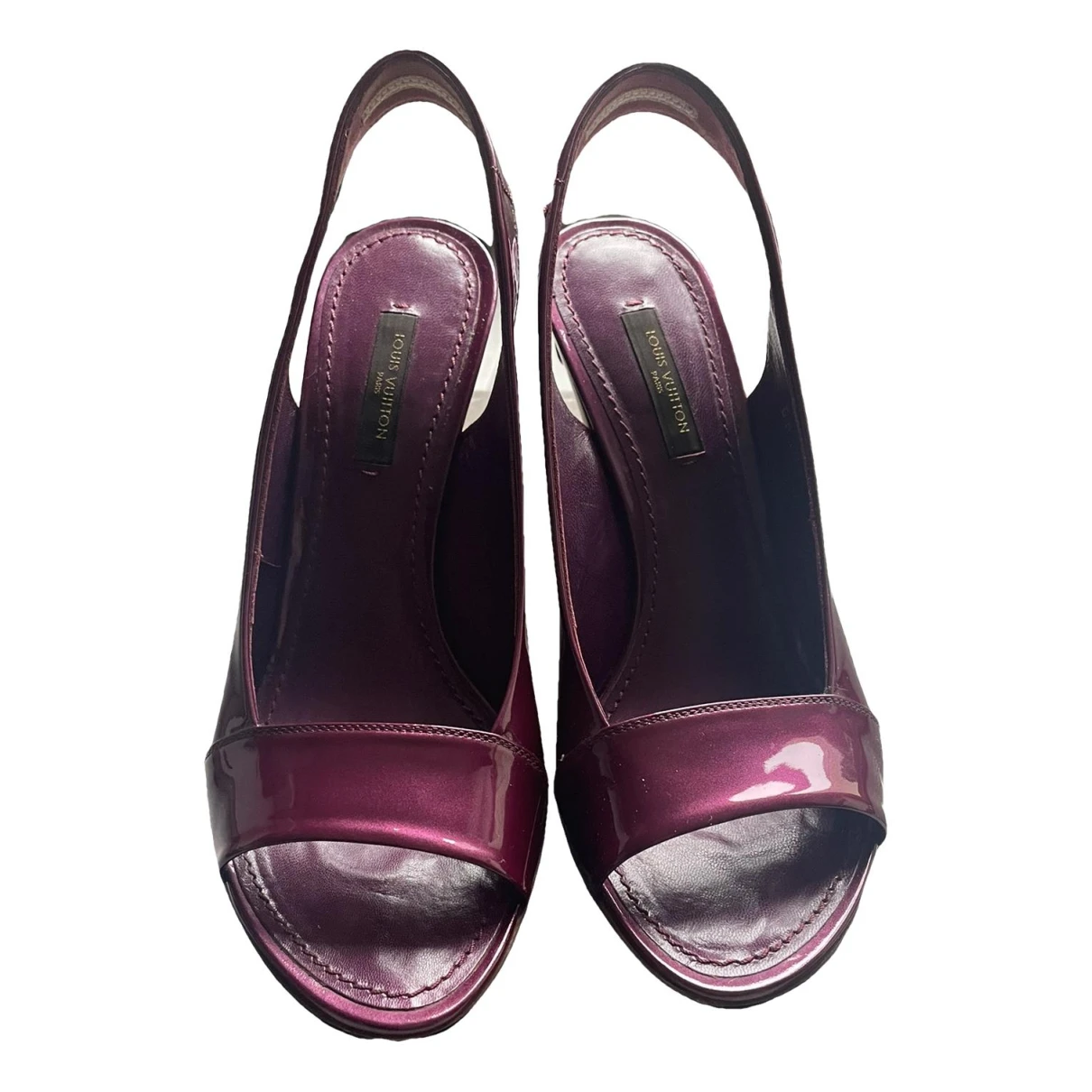 Pre-owned Louis Vuitton Patent Leather Sandals In Purple