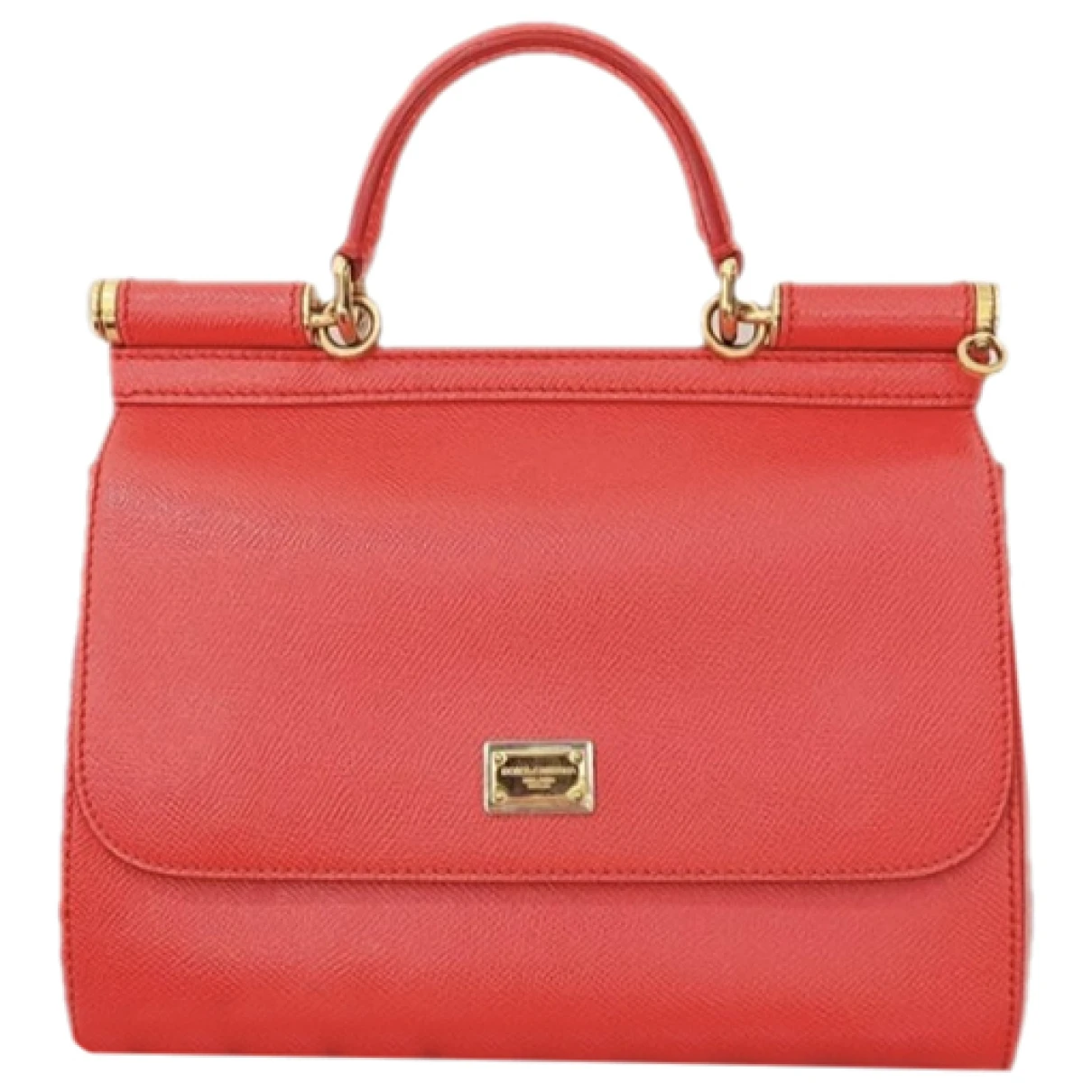 Pre-owned Dolce & Gabbana Sicily Leather Crossbody Bag In Red