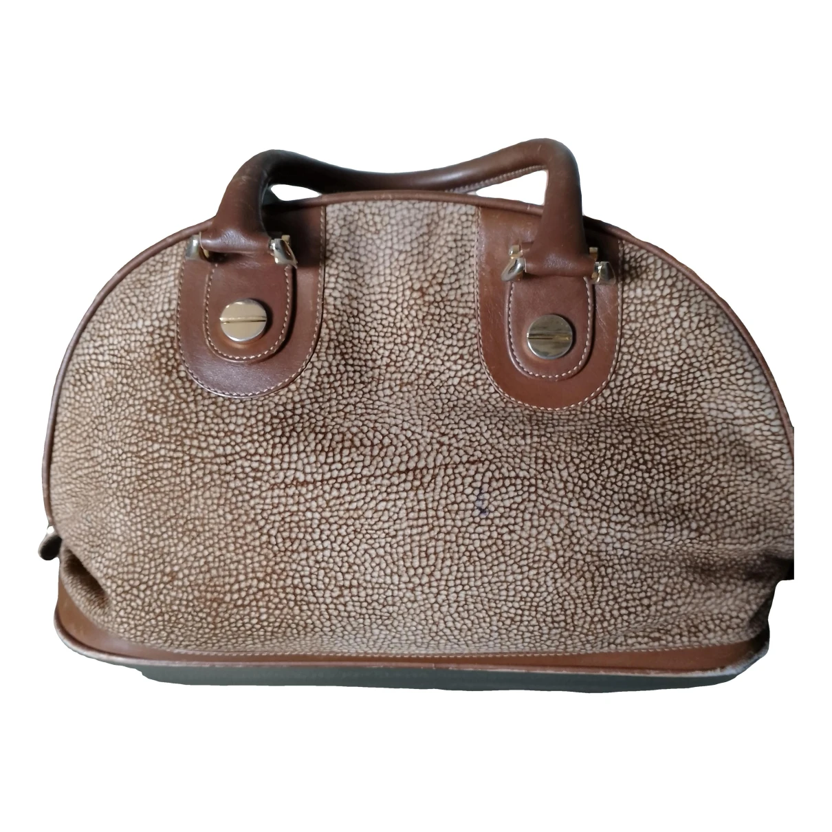 Pre-owned Borbonese Leather Handbag In Brown