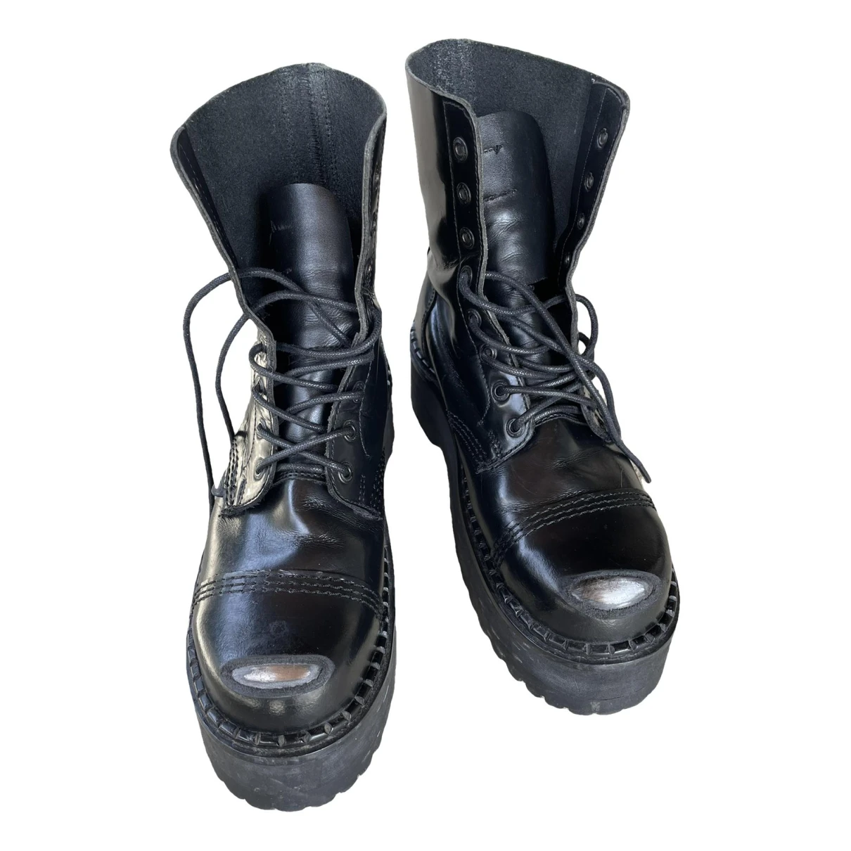 Pre-owned Underground Leather Boots In Black