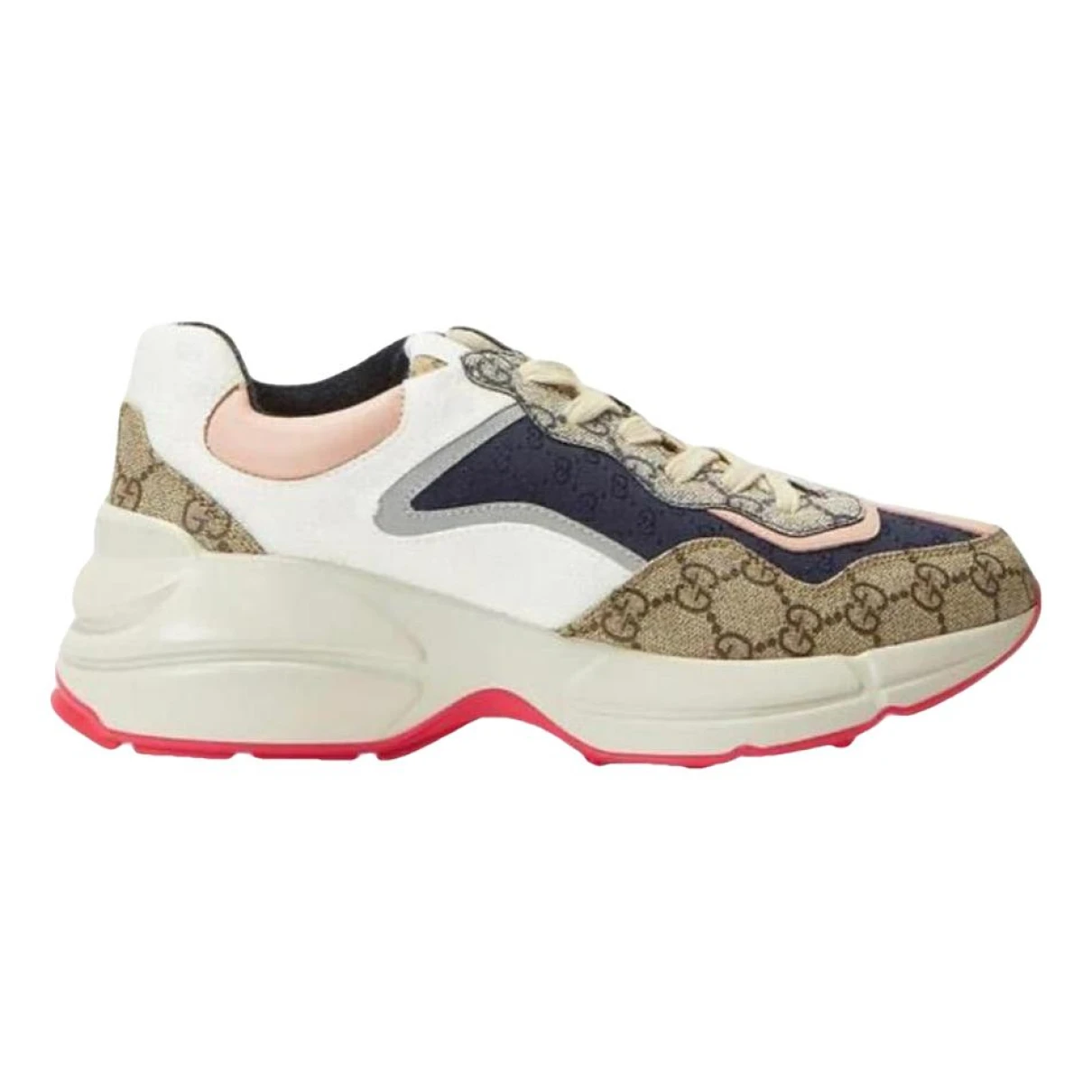 Pre-owned Gucci Rhyton Leather Trainers In Multicolour