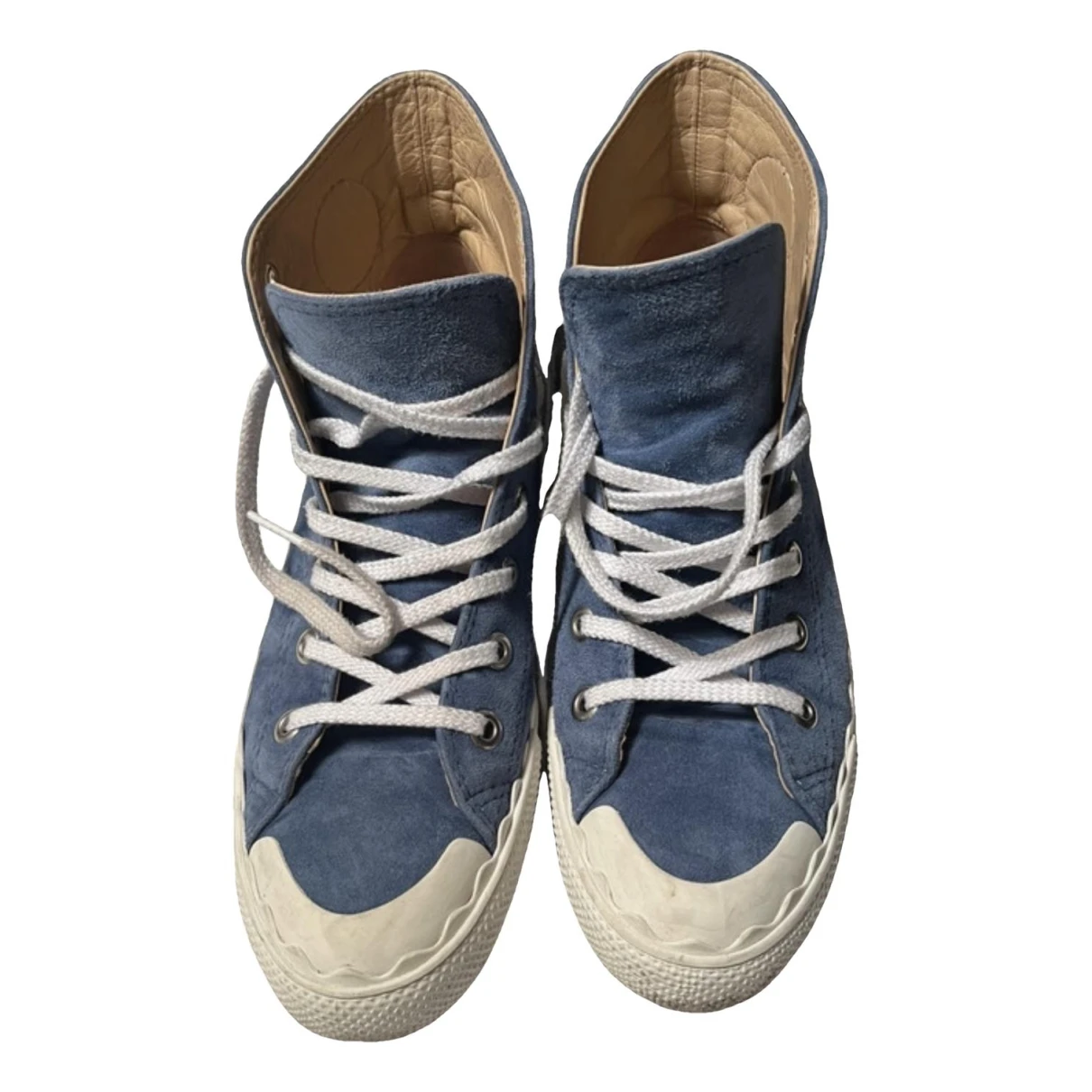 Pre-owned Chloé Pony-style Calfskin Trainers In Blue
