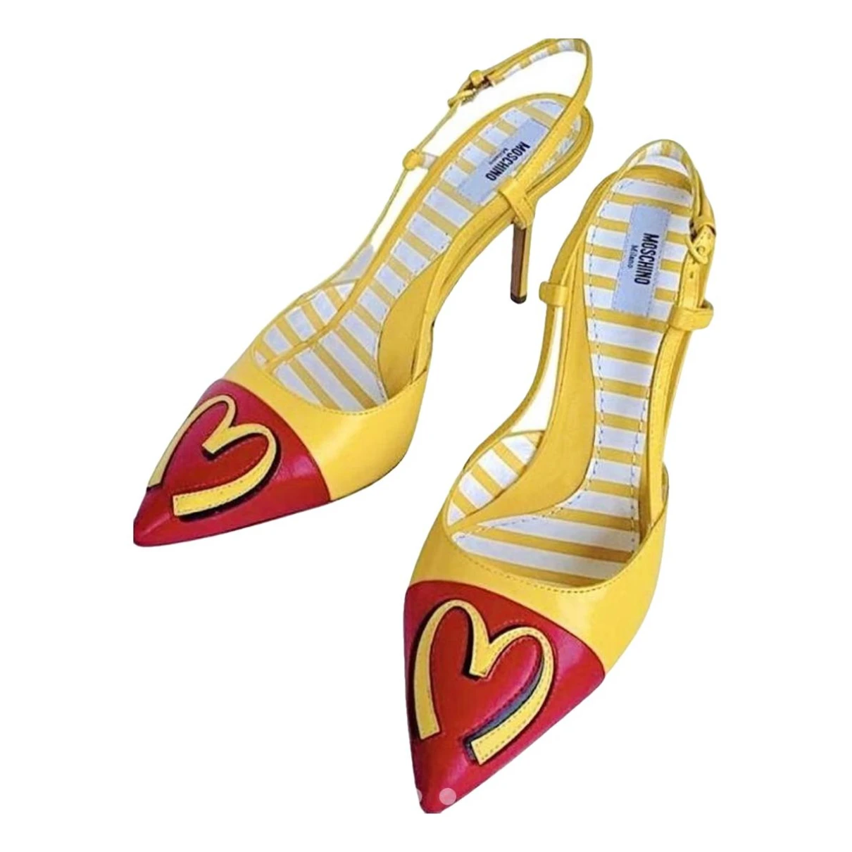 Pre-owned Moschino Leather Heels In Yellow