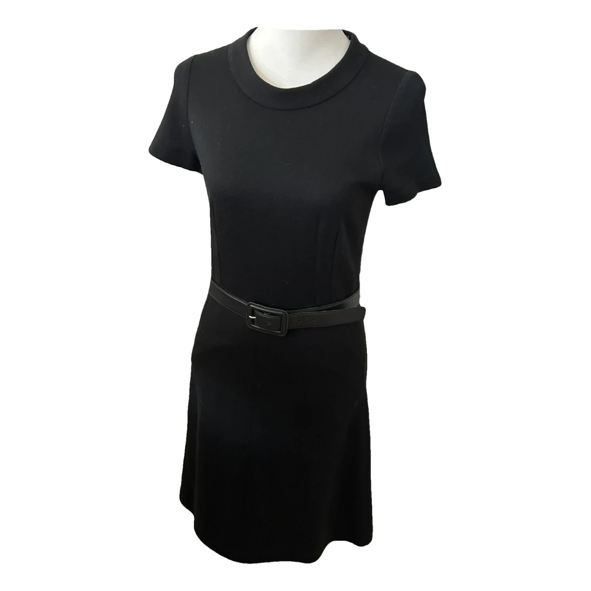 Pre-owned Gerard Darel Wool Mini Dress In Black