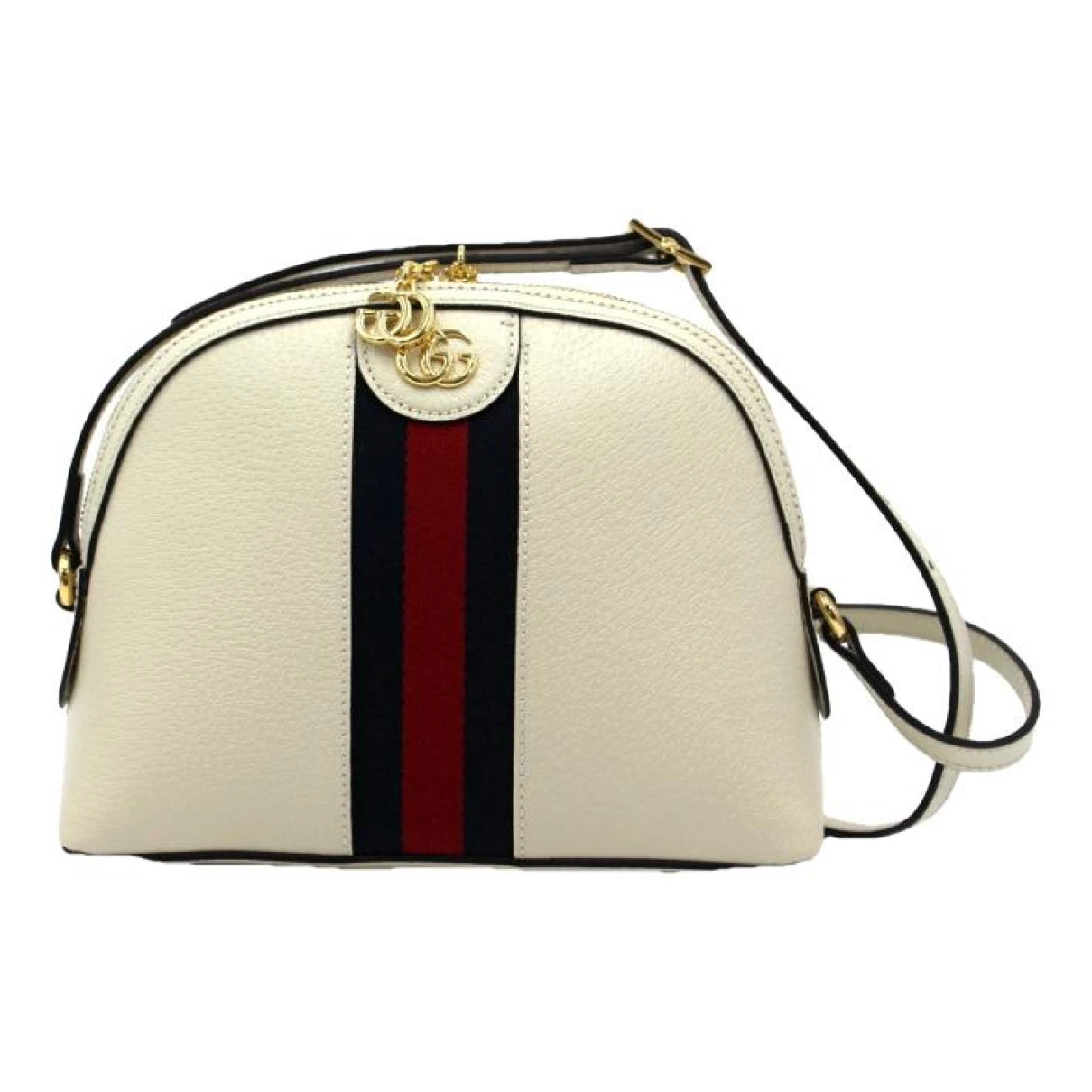 Pre-owned Gucci Ophidia Dome Leather Handbag In White