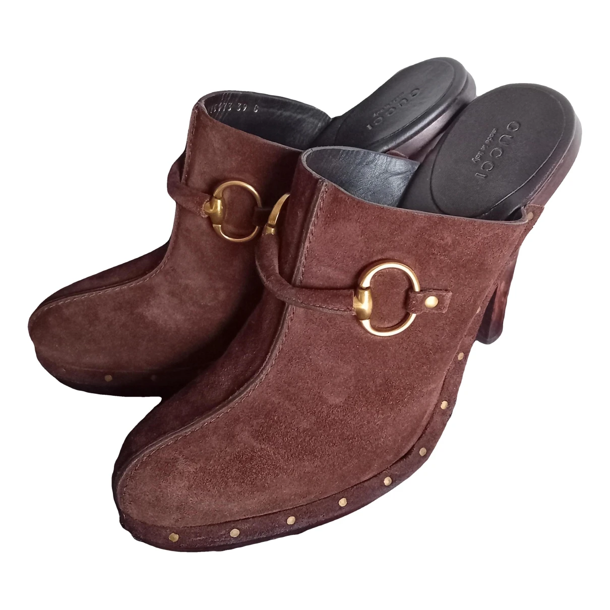 Pre-owned Gucci Mules In Brown