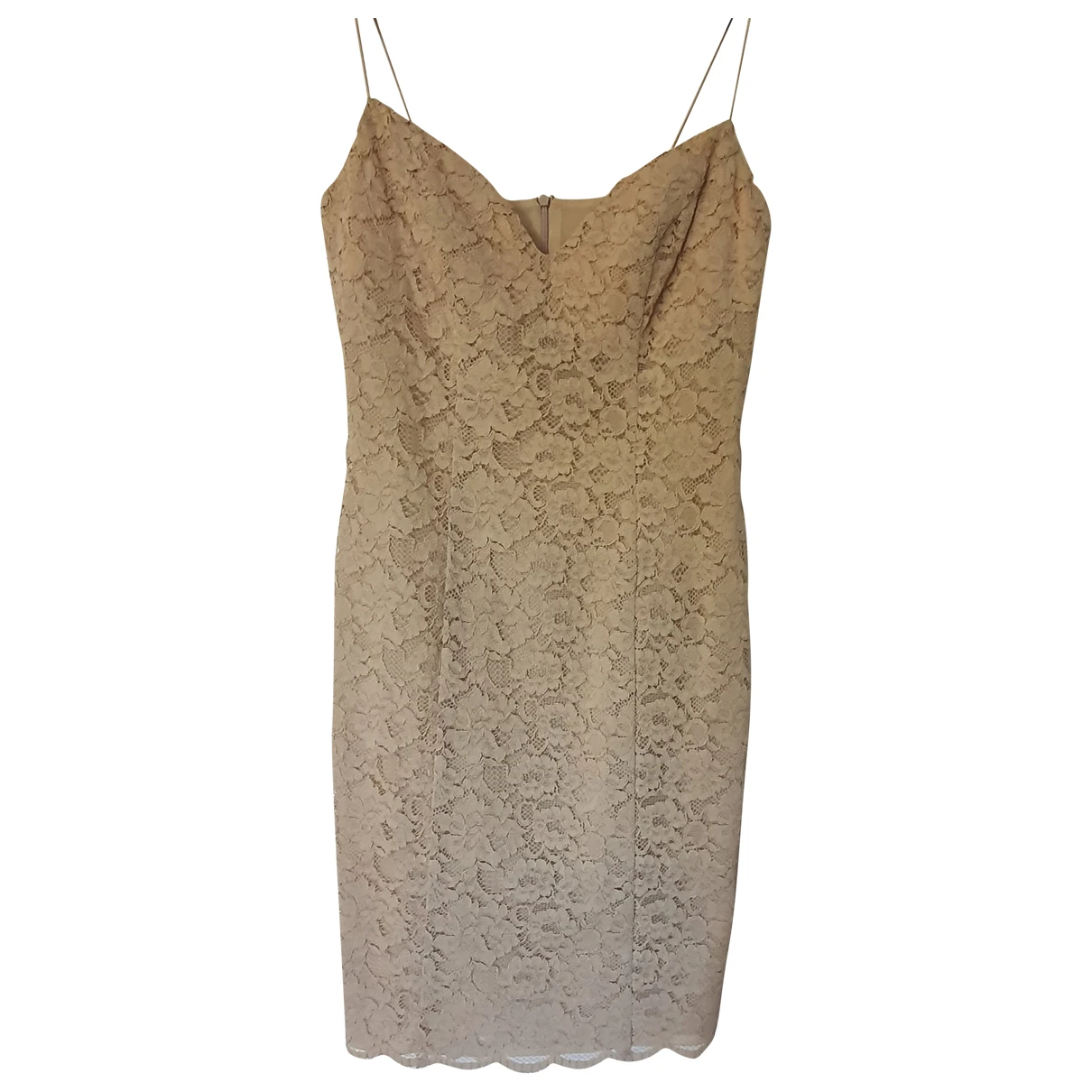 Pre-owned Blumarine Lace Mid-length Dress In Ecru