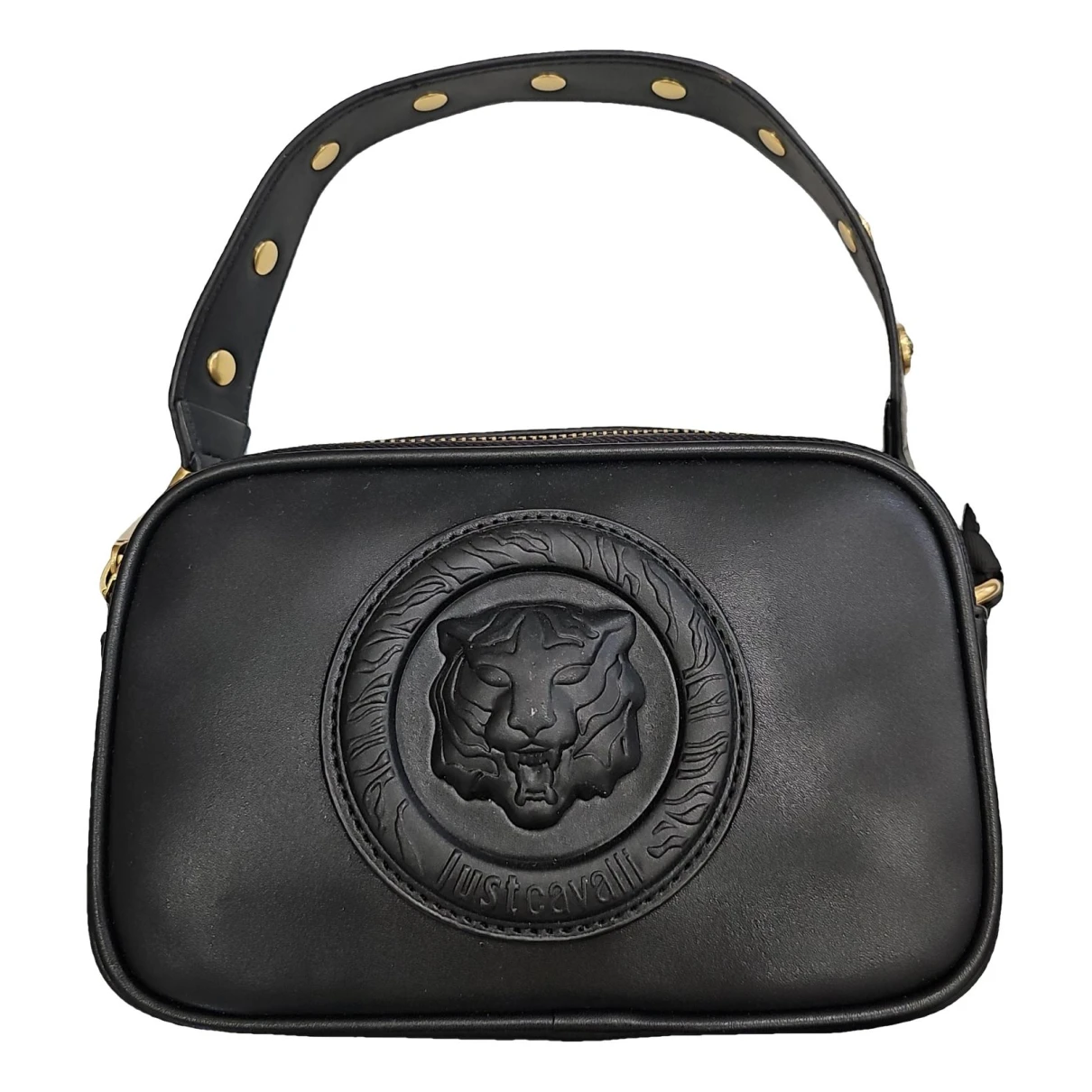 Pre-owned Just Cavalli Vegan Leather Handbag In Black
