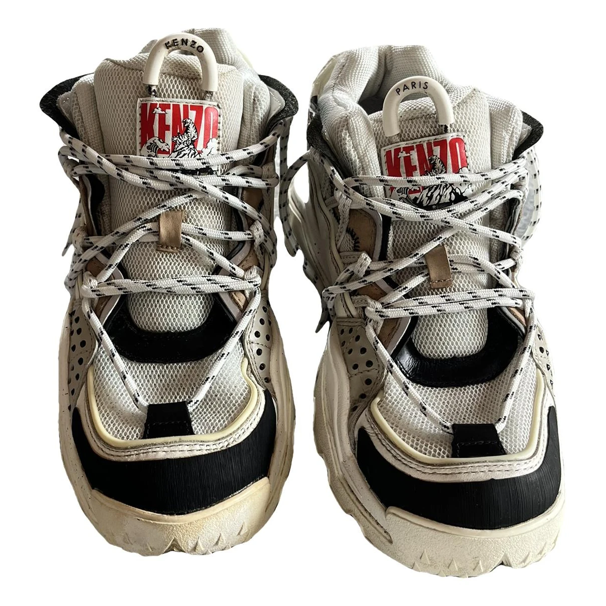 Pre-owned Kenzo Low Trainers In Beige