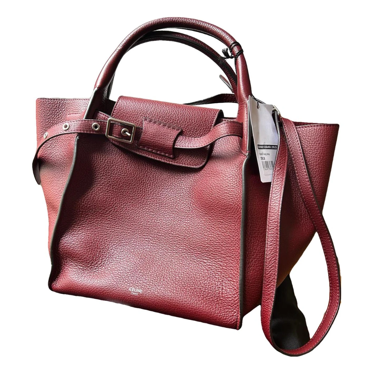 Pre-owned Celine Big Bag Leather Crossbody Bag In Burgundy