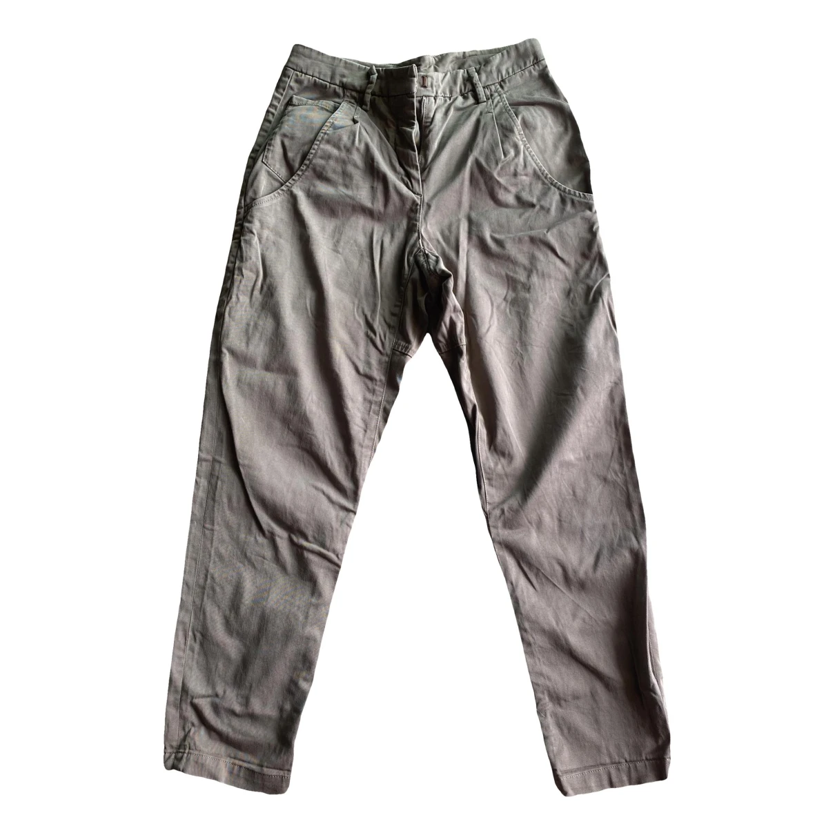 Pre-owned Brunello Cucinelli Straight Pants In Khaki