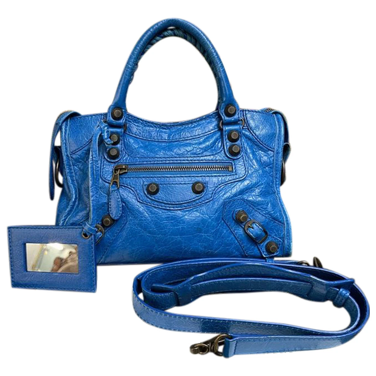 Pre-owned Balenciaga City Leather Crossbody Bag In Blue