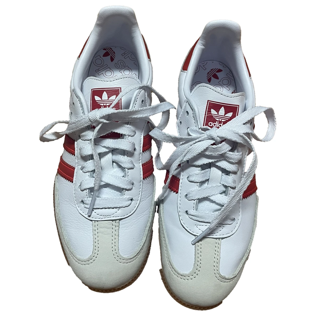 Pre-owned Adidas Originals Samba Leather Flats In White