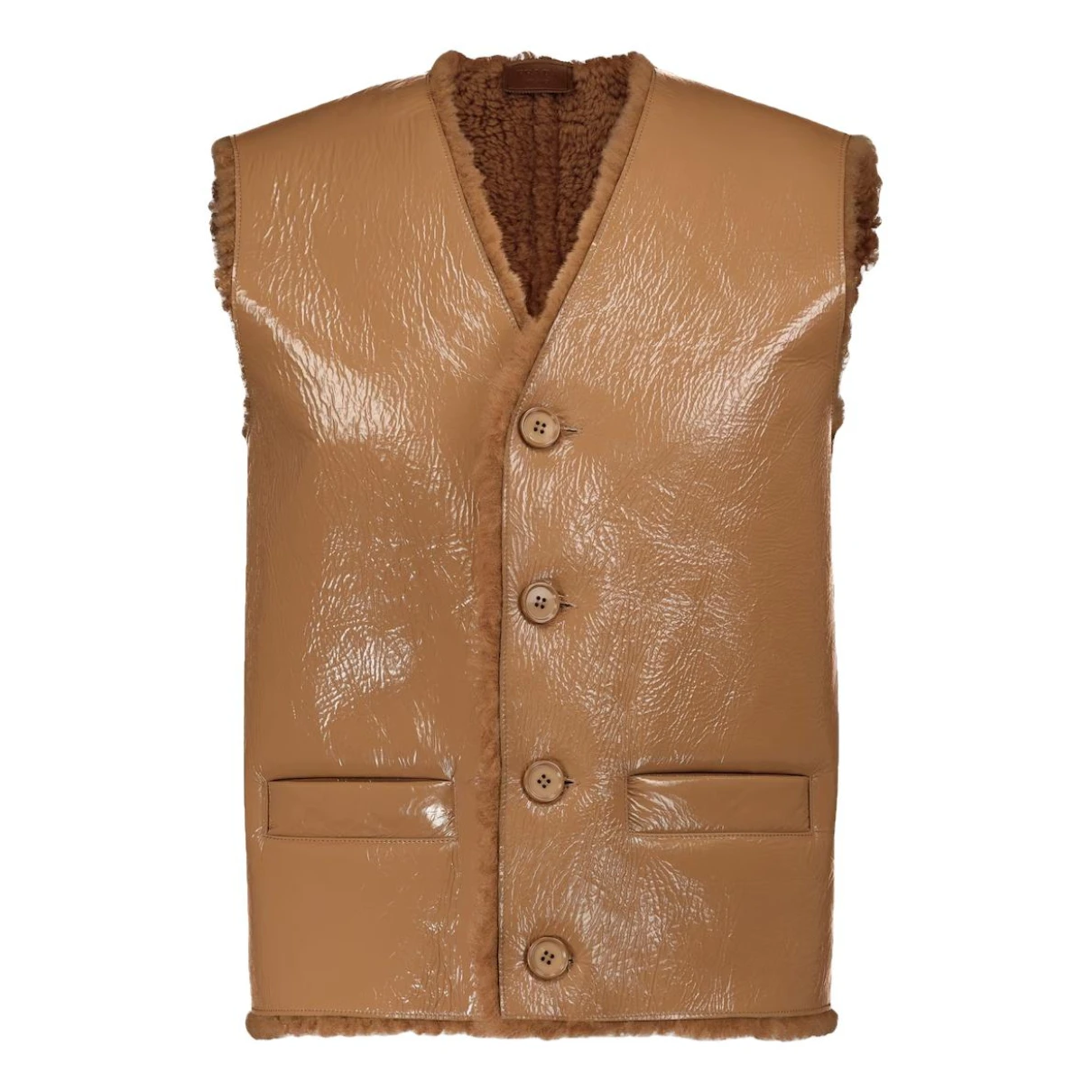 Pre-owned Prada Leather Vest In Brown
