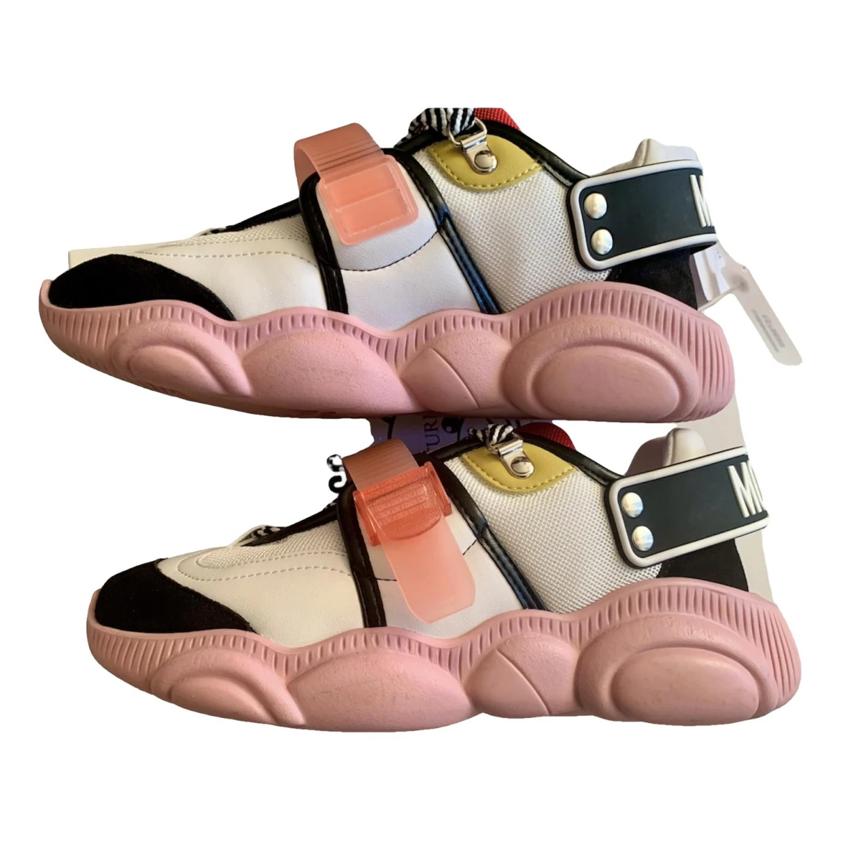 Pre-owned Moschino Teddy Pop Leather Trainers In Multicolour