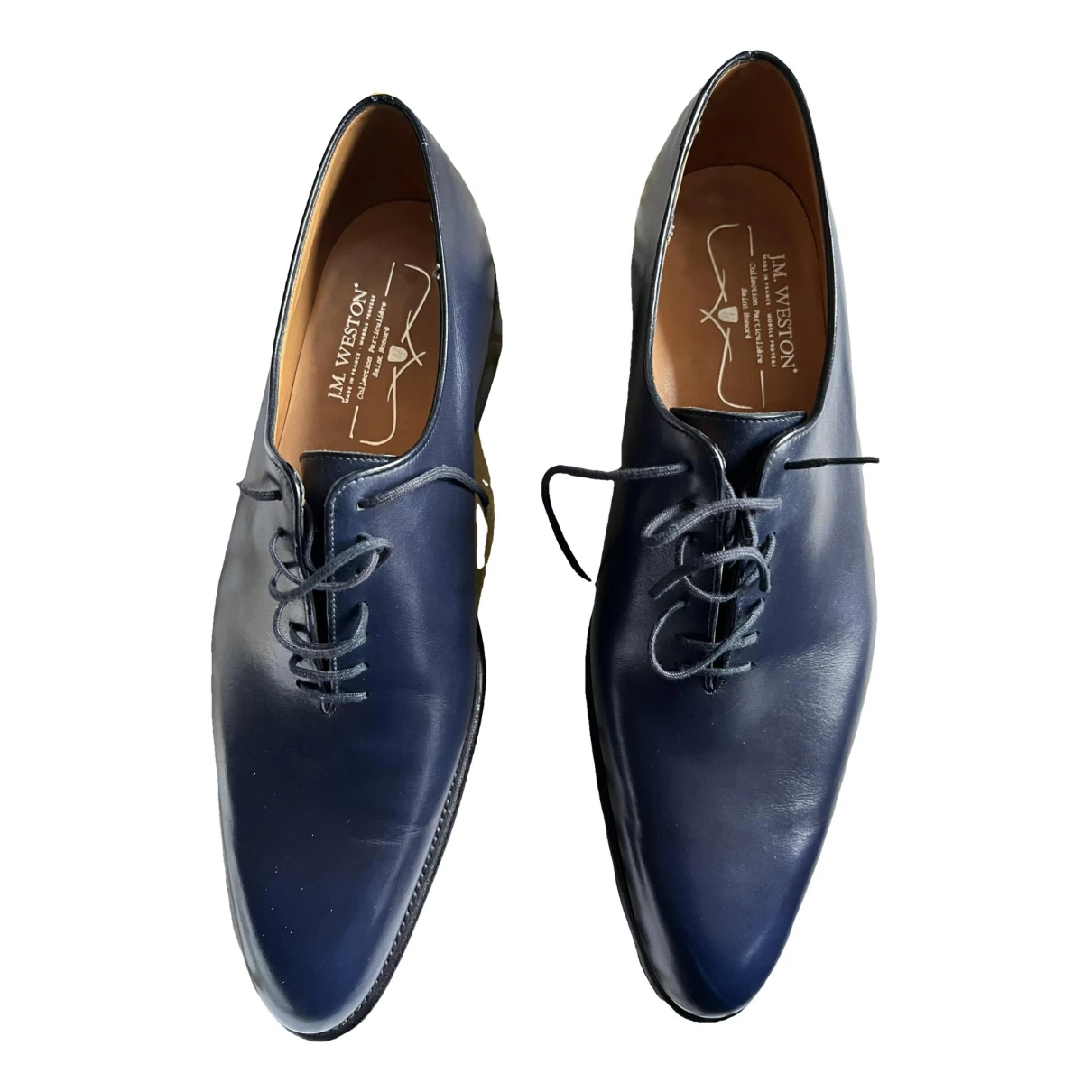 Pre-owned Jm Weston Leather Lace Ups In Blue