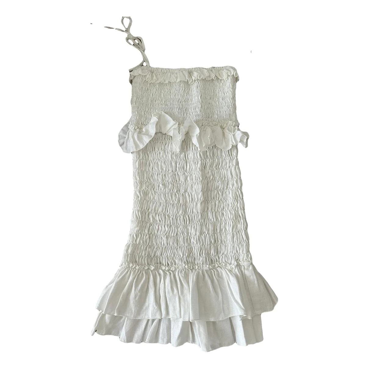 Pre-owned Sir Linen Mini Dress In White