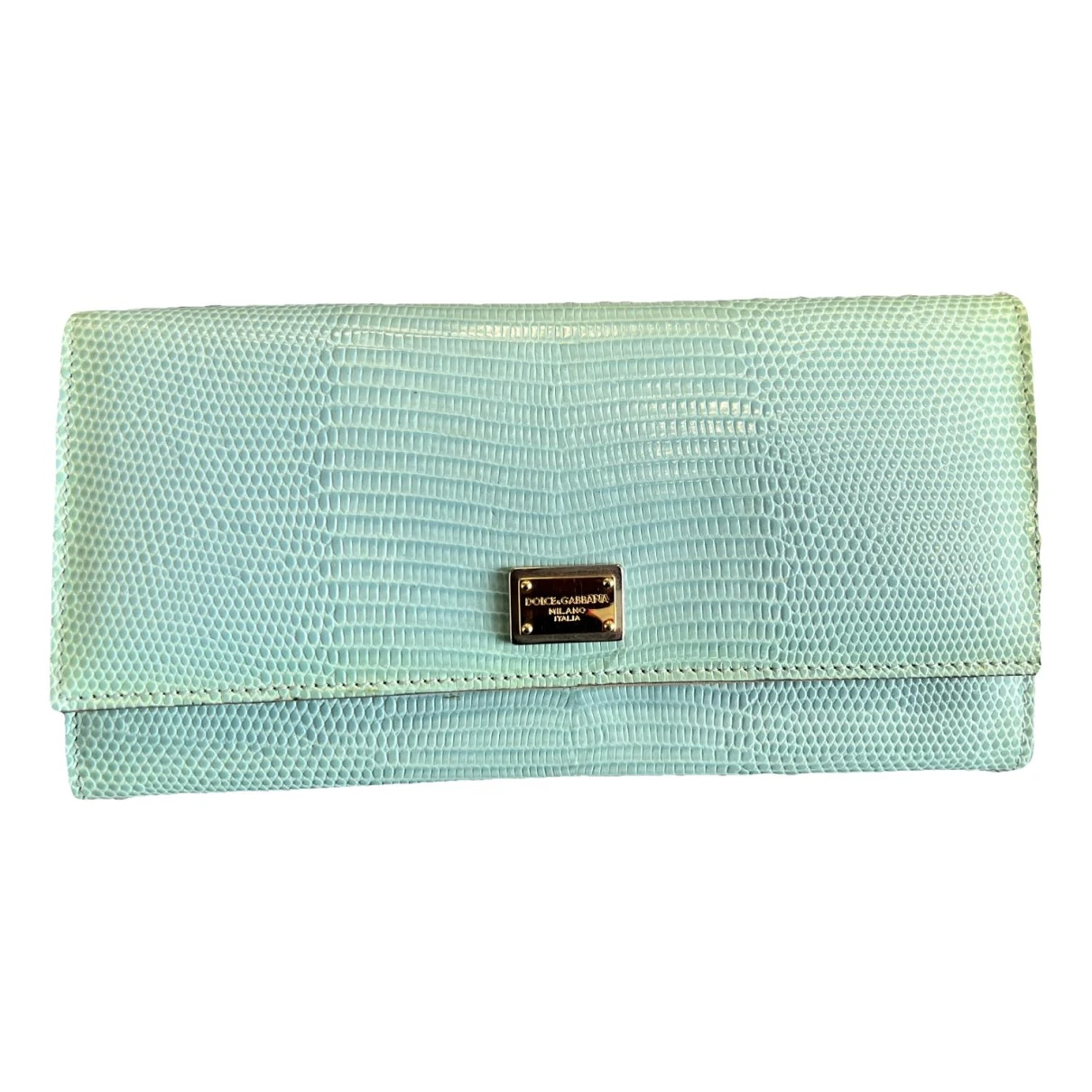 Pre-owned Dolce & Gabbana Leather Wallet In Turquoise